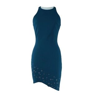 Elizabeth and James Prussian Blue Asymmetric Bodycon Mini Dress Size 2